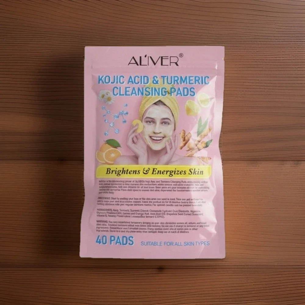 ALIVER Kojic Acid & Turmeric Cleansing Pads 40 Pads Brightens & Energizes Skin